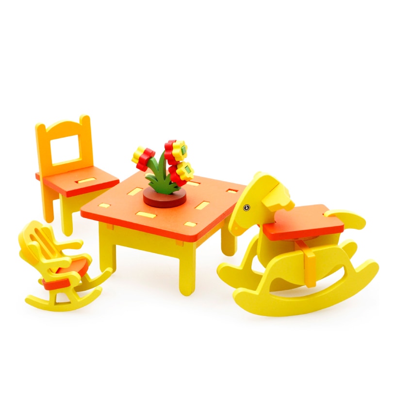 Chanycore 학습 교육 나무 장난감 블록 assemblage 놀이 집 유치원 의자 테이블 mwz 선물 4205